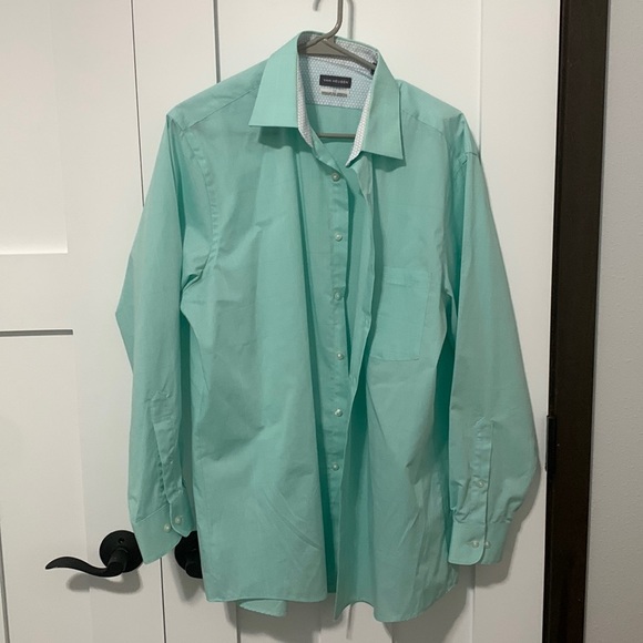 Light green regular fit stretch button up - Picture 1 of 2